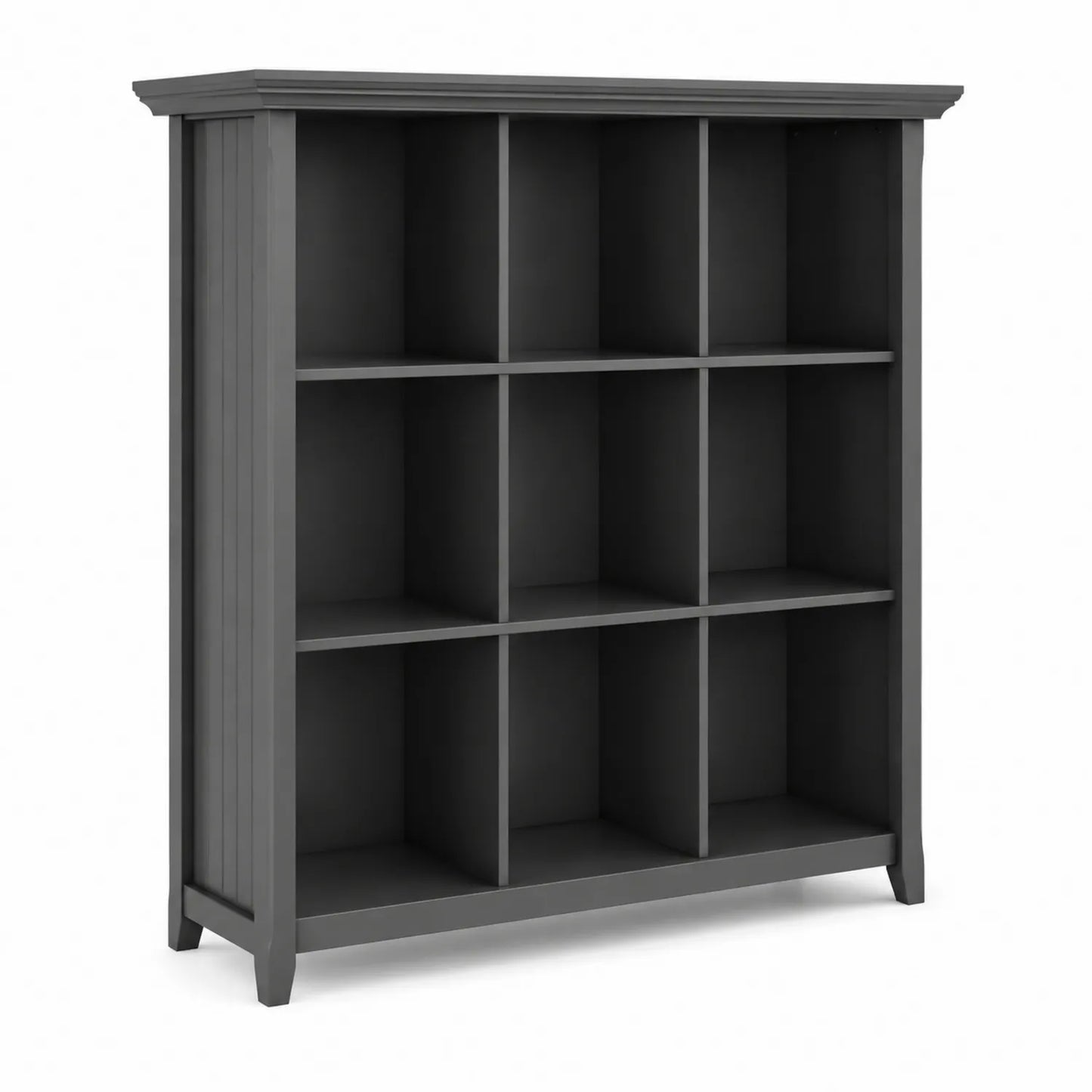 Bibliothèque en bois MDF gris avec 12 compartiments 120x30x150 cm