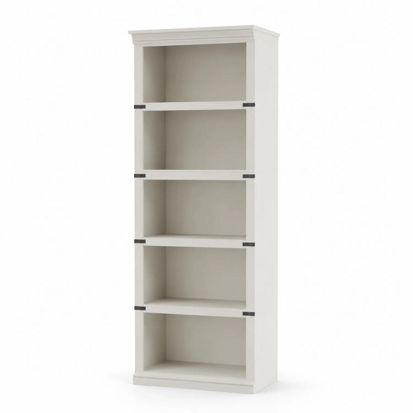 Étagère bibliothèque en bois blanc 5 niveaux 186x80x30 cm