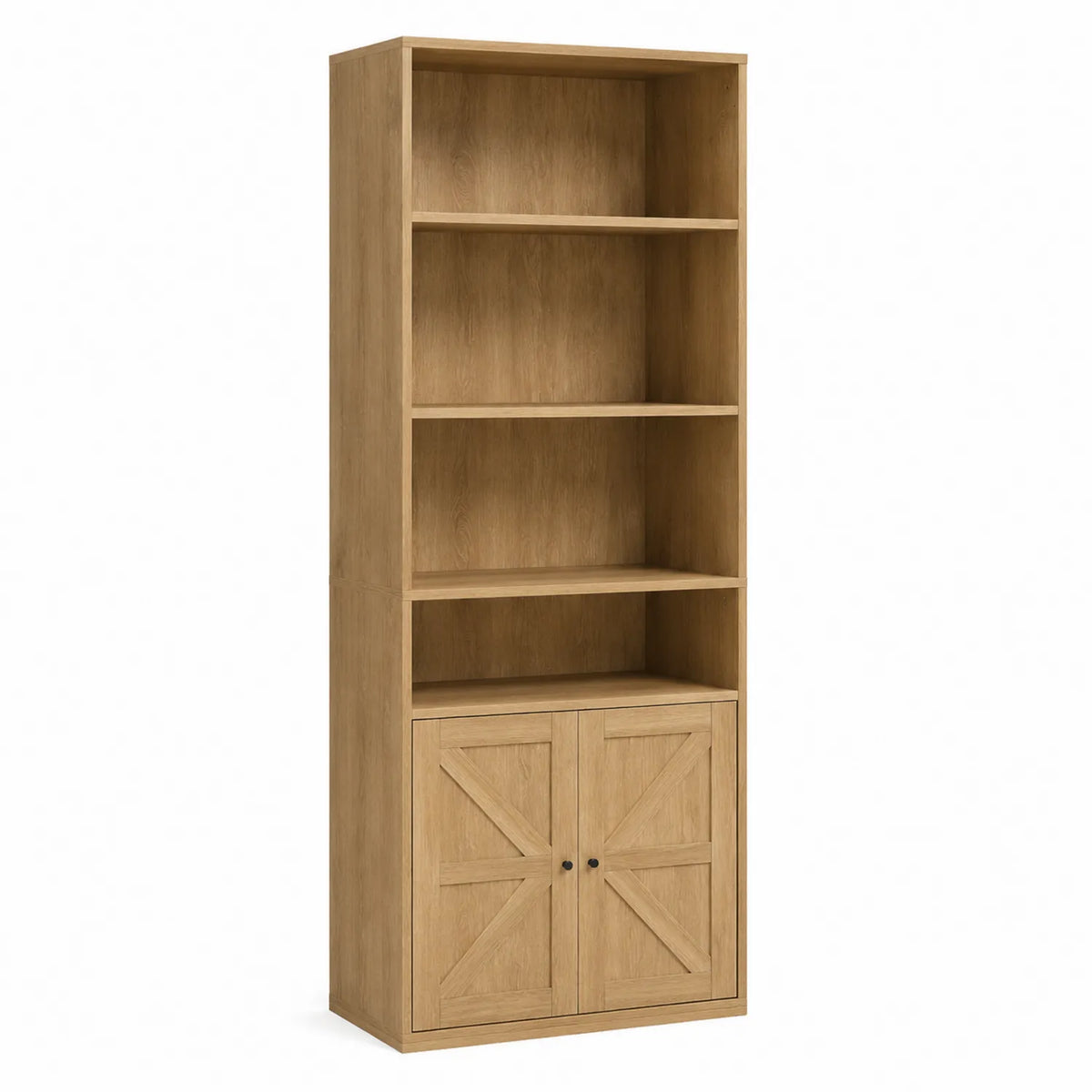Bibliothèque en bois avec étagères et portes 180x80x30cm