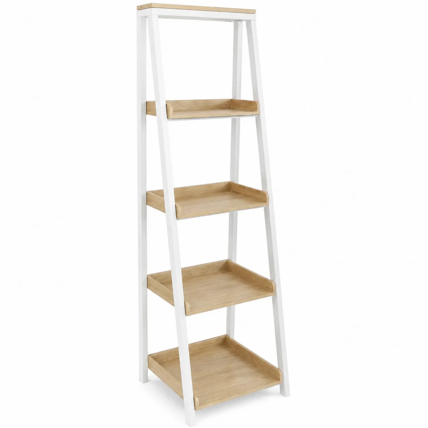 Étagère MDF et métal blanc 4 niveaux