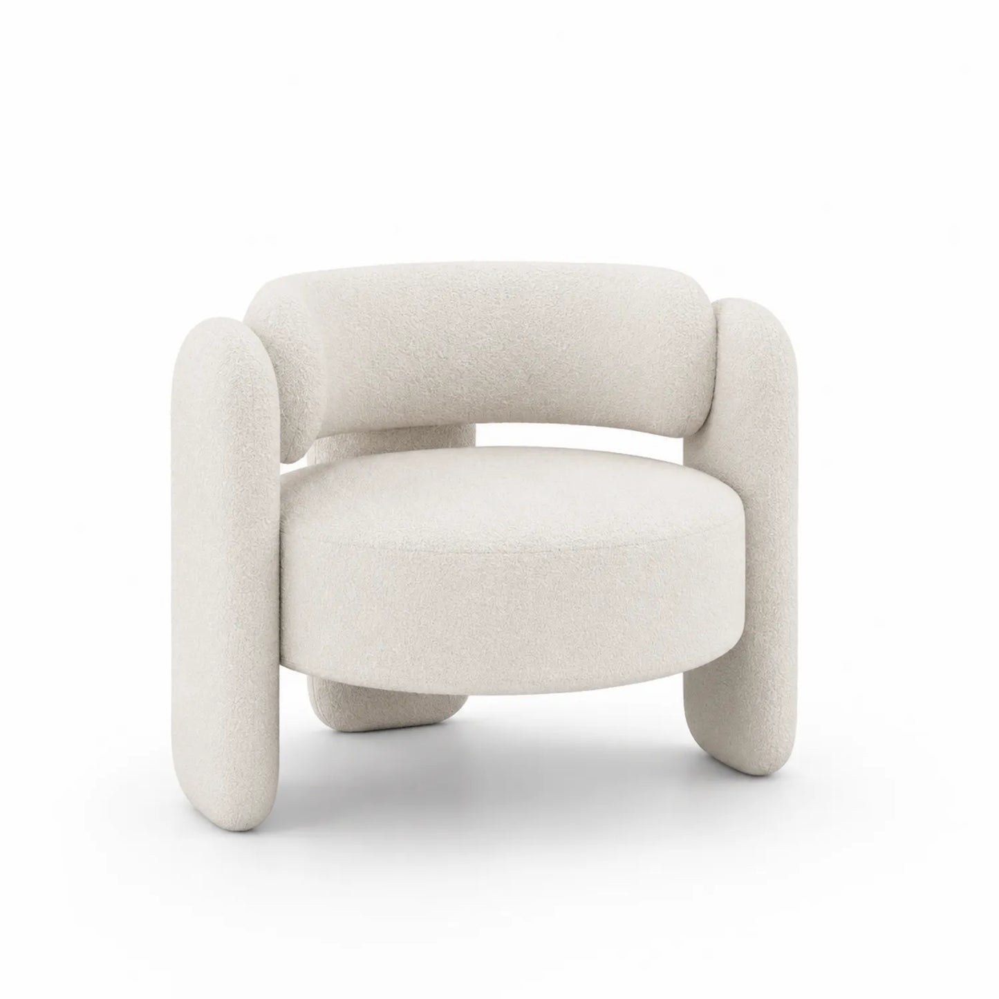 Fauteuil moderne en tissu polyester Blanc Crème