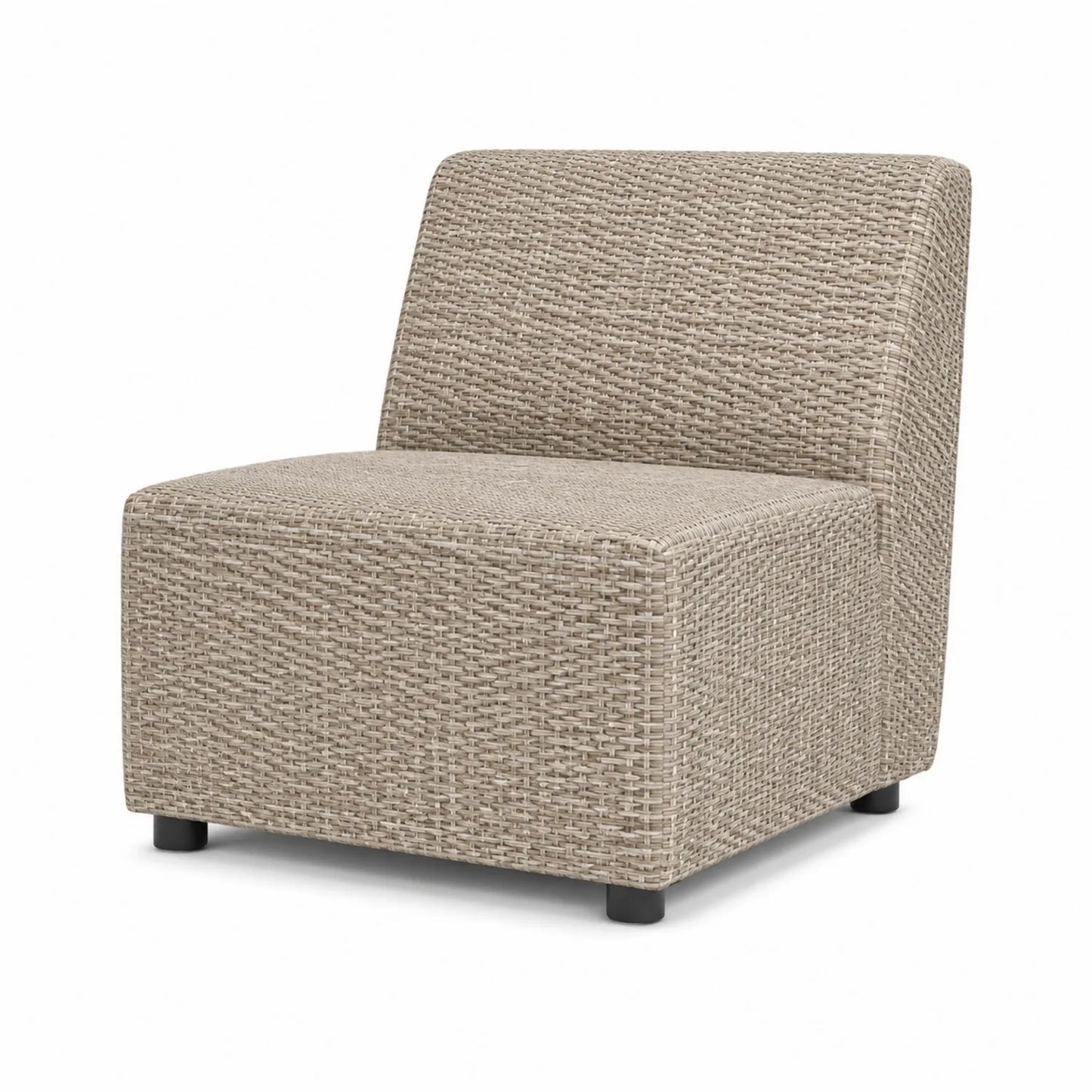 Chaise d'extérieur sans accoudoirs en rotin synthétique beige