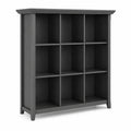 Bibliothèque en bois MDF gris avec 12 compartiments 120x30x150 cm