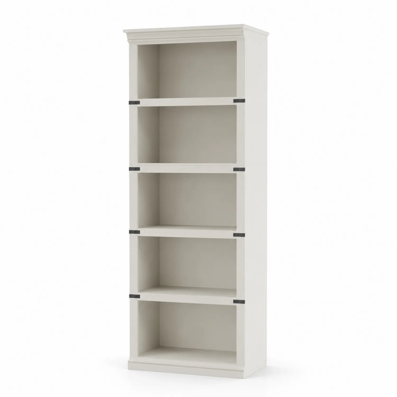 Étagère bibliothèque en bois blanc 5 niveaux 186x80x30 cm