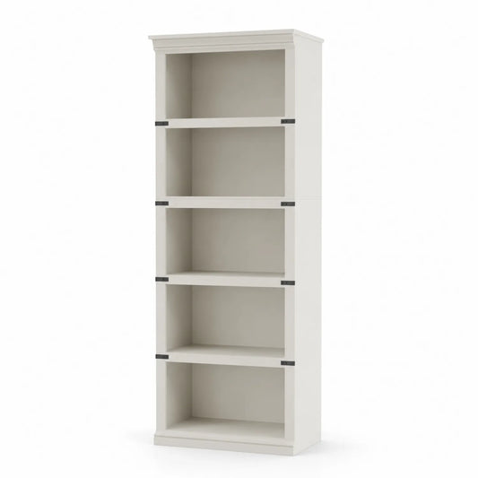 Étagère bibliothèque en bois blanc 5 niveaux 186x80x30 cm