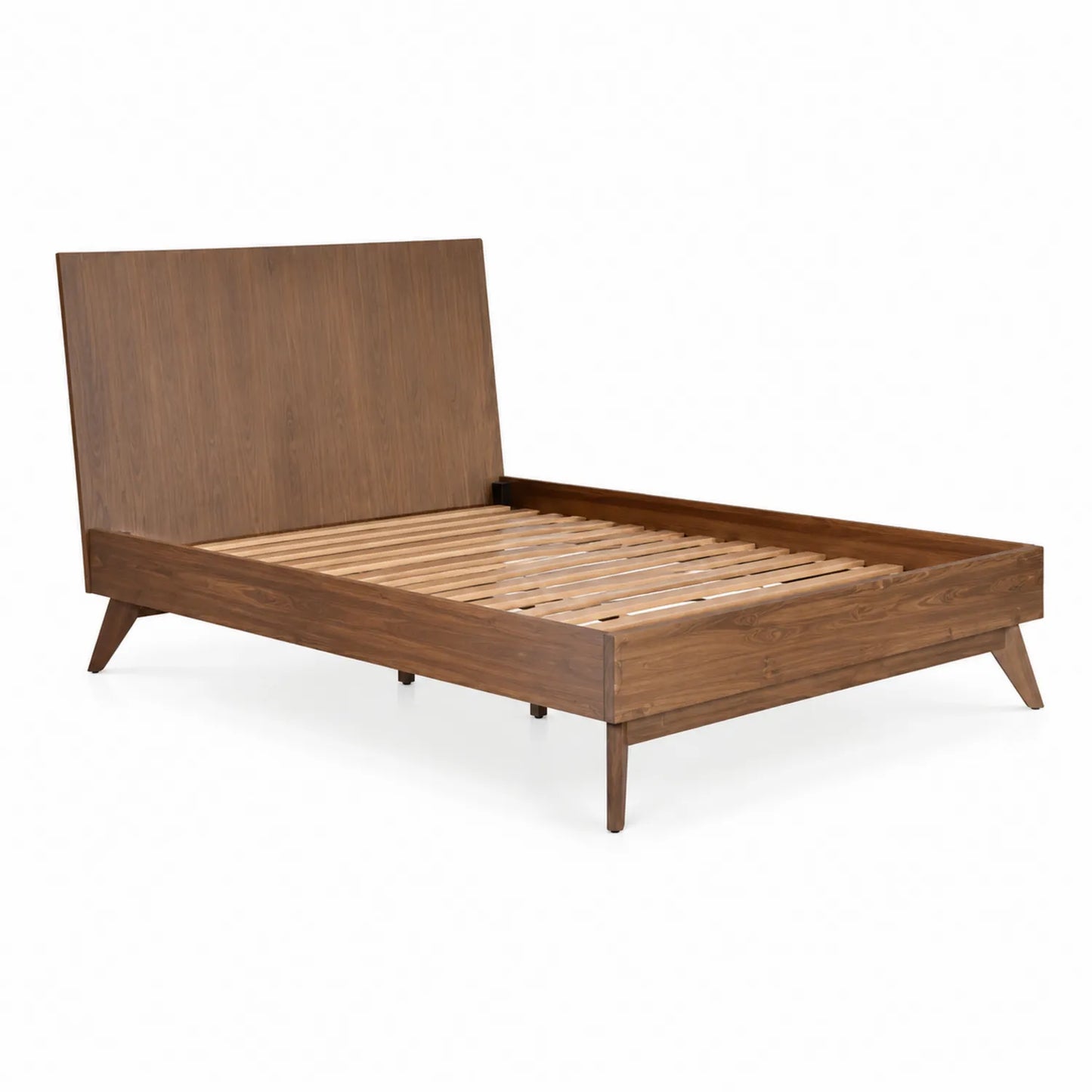 Lit plateforme en bois noyer avec lattes 200x160 cm
