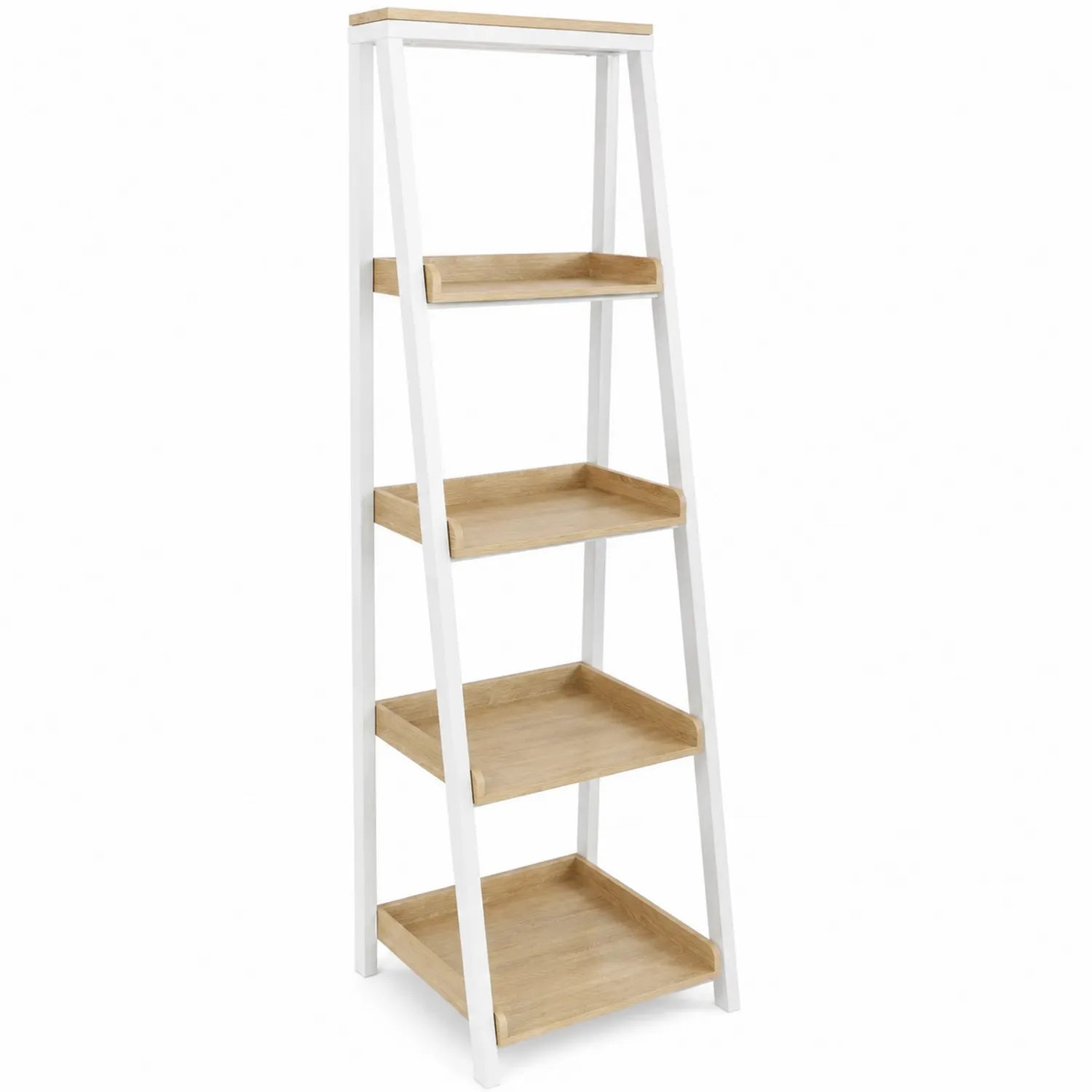 Étagère MDF et métal blanc 4 niveaux