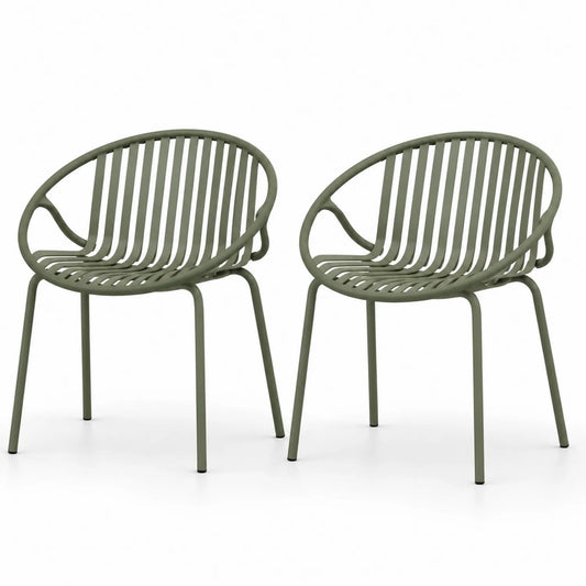Lot de 2 chaises de jardin en métal