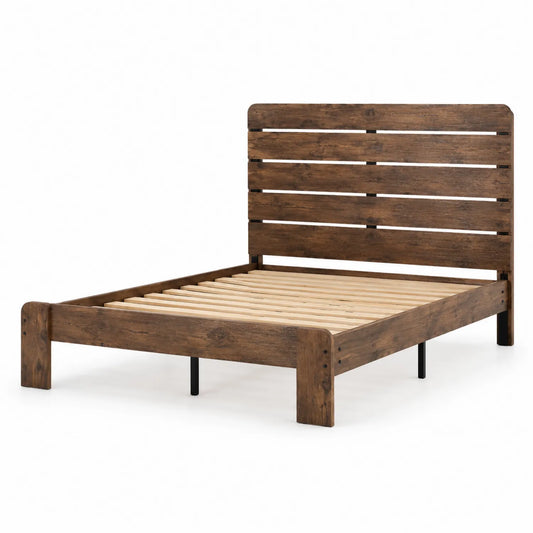 Lit double en bois massif Marron 200x160 cm