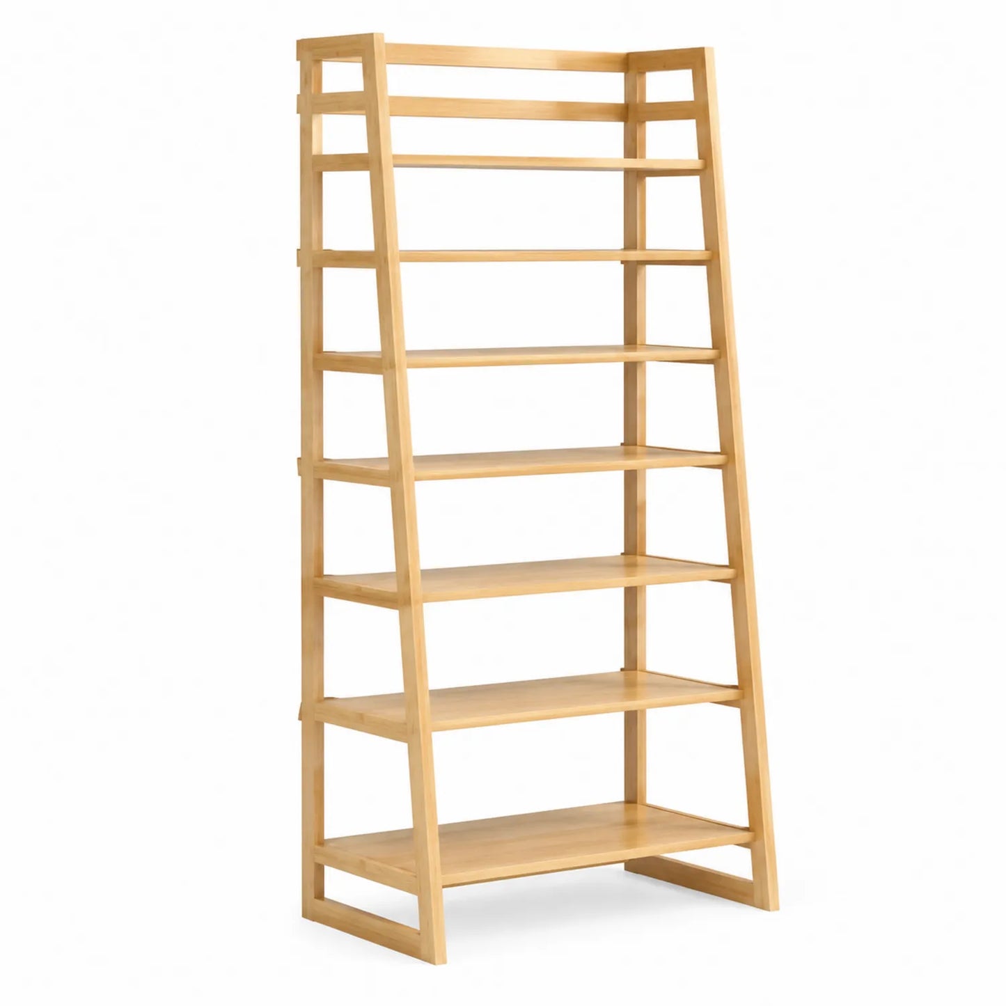 Étagère en bois d'hévéa à 6 niveaux Naturel
