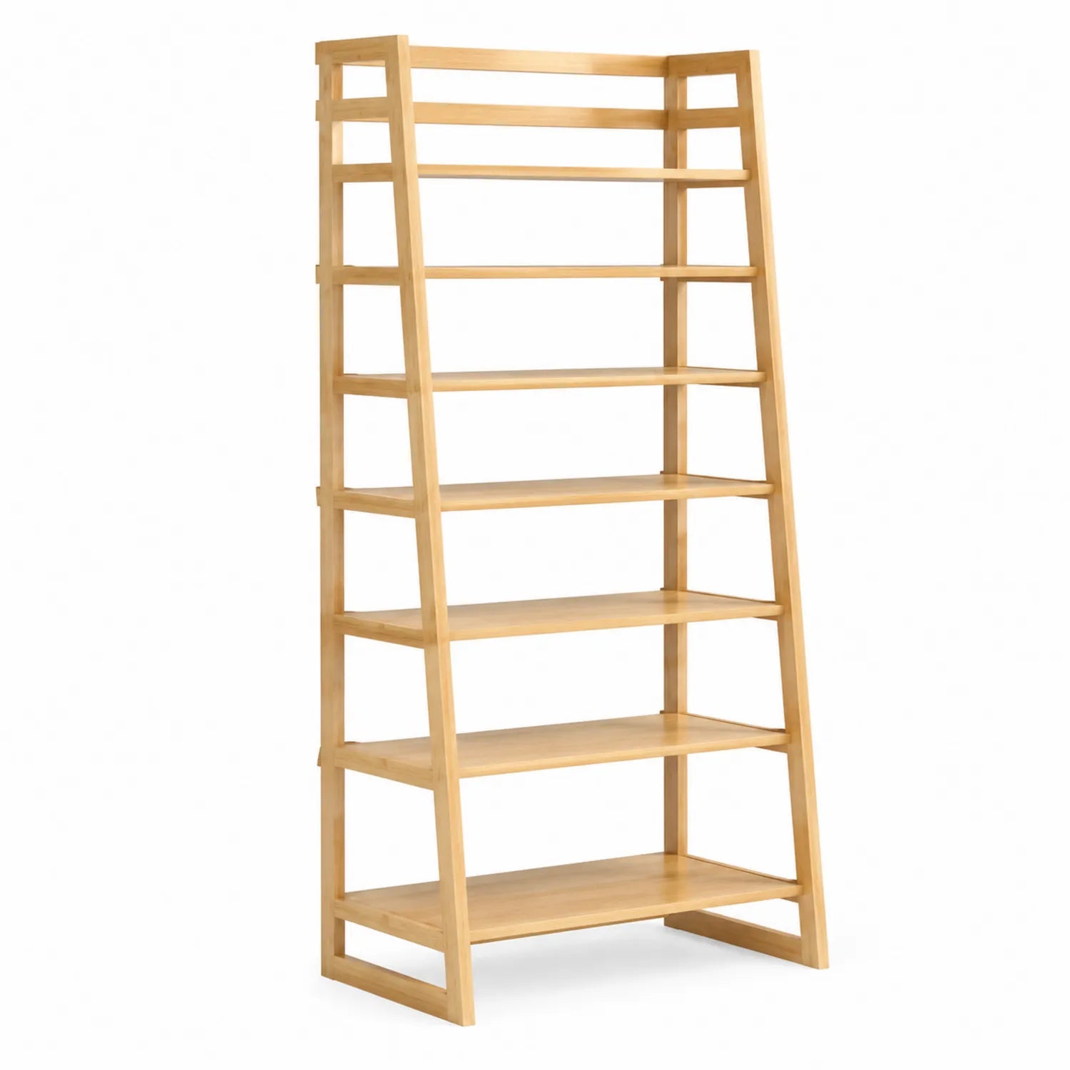 Étagère en bois d'hévéa à 6 niveaux Naturel