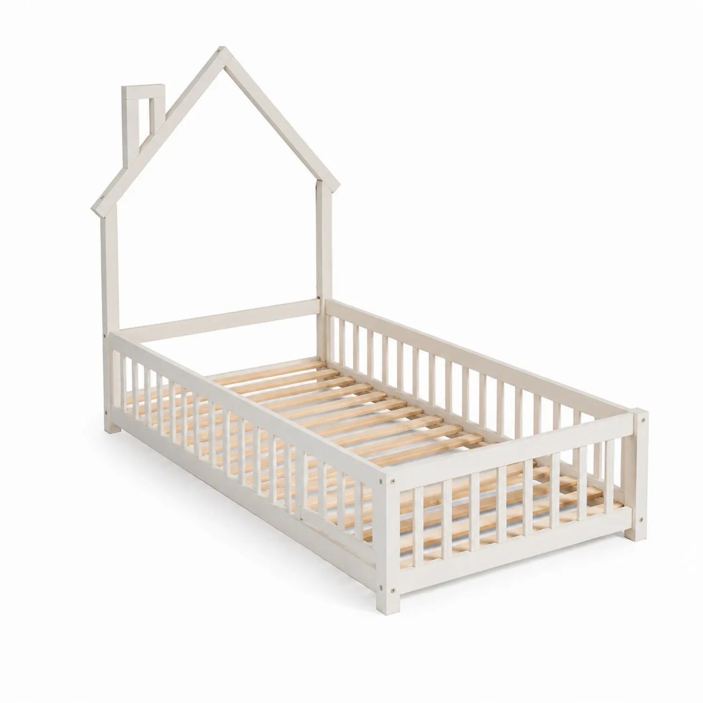 Lit enfant en bois avec cadre en forme de toit 90x200 cm