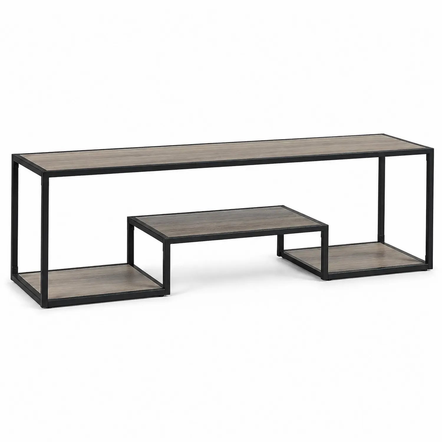 Meuble TV en métal et bois 140cm