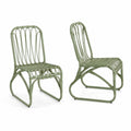 Chaises d'extérieur en rotin vert - Ensemble de 2